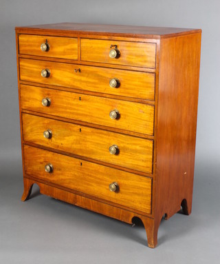 A Georgian mahogany chest of 2 short and 4 long graduated drawers 47"h x 42"w x 20"d 