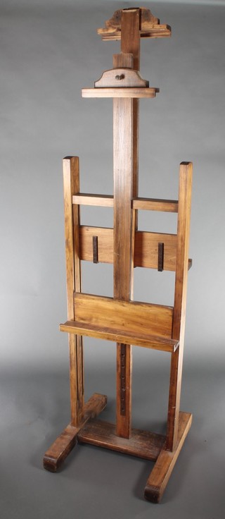 A 19th Century mahogany double sided adjustable artists easel 