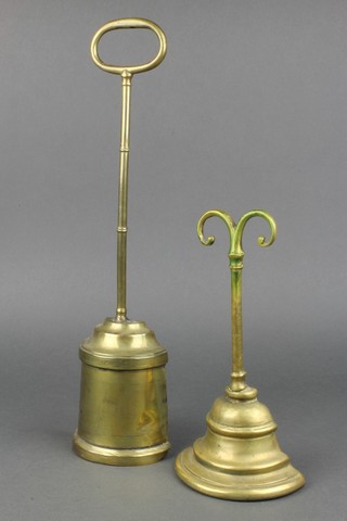 2 19th Century brass bell shaped door stops 