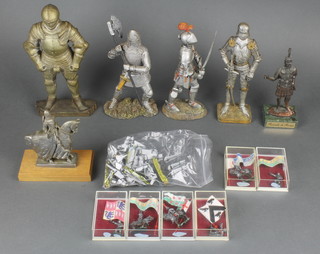 A collection of various figures of knights