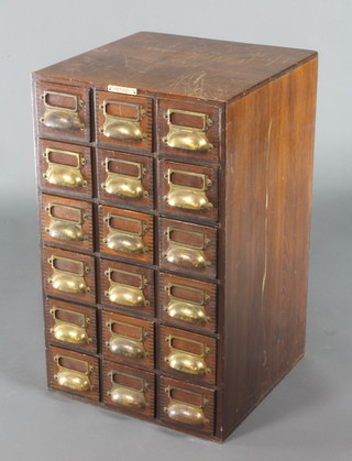 Flatters and Garnett, a 19th/20th Century pine 18 drawer chest containing numerous photography and magic lantern black and white slides 