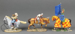 3 Del Prado mounted figures The Order of Santiago 1482 and German Minnesanger