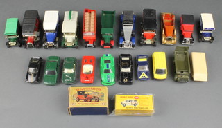 A boxed model of Yesteryear Y1, a Dinky model Morris Mini Traveller 197 boxed, together with various toy cars 