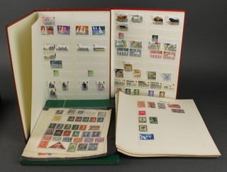 3 Stanley Gibbon stock books of mint GB stamps and a box folder of various used World stamps