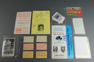 Jim and Henry Cooper, 2 signed postcards and other signatures