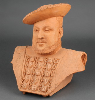 A Bob Fitzgerald unglazed bust of Henry VIII 12"