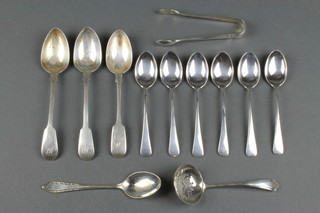 A silver sifter spoon and minor cutlery 138gr