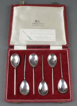 A set of 6 silver Corinium spoons, Sheffield 1969, cased
