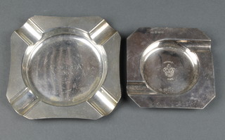 Two silver ashstrays Birmingham 1939 and 1962 166gr