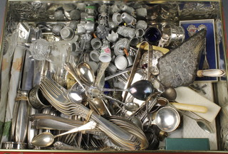 A quantity of continental plated cutlery etc