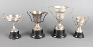 A quantity of minor plated cutlery and trophy cups