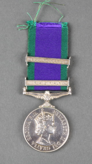 General Service medal (QEII) with Radfan and South Arabia bars to 1935825.Sac. R.G.McPherson RAF