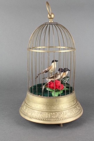 A reproduction Victorian singing bird automaton 13" boxed (f) 