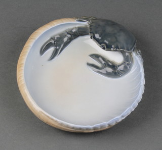 A Royal Copenhagen porcelain dish decorated a crab 1331 6" 