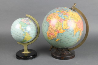 A Chad Valley globe 5" and  1 other globe 9" 