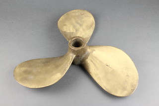 A bronzed 3 bladed propellor marked 17519 17" 