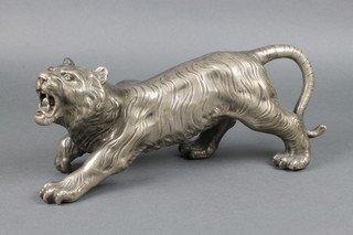A metal figure of a walking tiger 14" 