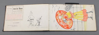 A 1920's sketch book containing various drawings of military and other figures 