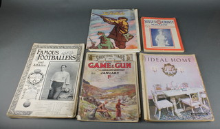 4 editions of "Famous Footballers" part 5, 8, 10 and 14, a 1930's edition "The Shooting Times", ditto "Game and Gun" and 2 editions "Sussex County Magazine" 1935
