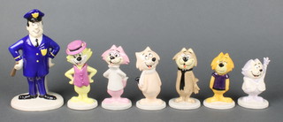 A John Beswick set of Top Cat figures comprising Top Cat 5", Choo Choo 4 1/2", Bennie 3 1/2", Brain 4", Spook 4", Fancy Fancy 4 1/2" and Officer Dibble 7 1/4", boxed