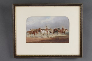 7 19th Century oil paintings, equestrian studies, coaching studies and stable views, unsigned 5" x 8" 