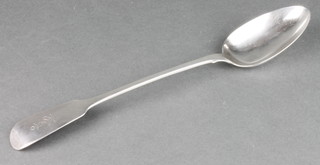 A Victorian silver fiddle pattern gravy spoon London 1896