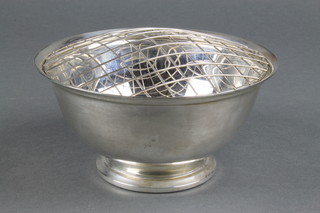A Tiffany silver plated rose bowl 7", boxed 