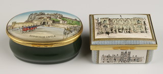 2 Halcyon Days enamelled boxes Royal Academy of Arts 1981 no.75/250 2 1/4" and HRH The Duke of Edinburgh on his 60th Birthday 12/250 2 3/4", both boxed