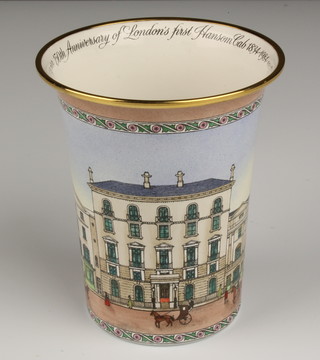 A Halcyon Days beaker 150th Anniversary of London's First Hansom Cab 1834-1984 145/500 3 1/2", boxed