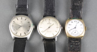 A gentleman's steel cased Omega automatic Seamaster Deville wristwatch and 2 others 