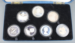 A Royal Mint proof silver coin set - Her Majesty Queen Elizabeth The Queen Mother 1980 (7) 196 grams 