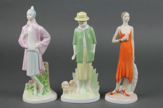 3 Coalport figures - Ladies of Fashion Miss 1925 8 1/2", ditto Miss 1921 8 1/2" and ditto Miss 1926 9" 