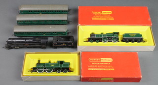 A Hornby OO gauge locomotive R.868 Southern Railways tank engine boxed, 1 other Southern Railways and tender boxed, a Hornby model of Princess Elizabeth and tender, a Triang British Railways electric train and 3 carriages 