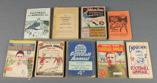 The Topical Times Football Annual 1930-31, ditto News Chronicle Football Annual 1930-31, Daily Express Football Annual 1930-31, Topical Times Football Annual 1931-32, Empire News Football Annual 1931-32, News Chronicle Football Annual 1931-32, The Athletic News Football Annual 1931-32, Topical Times Sporting Annual 1932-33 and The Big Two Complete Football Annual 1933-34 