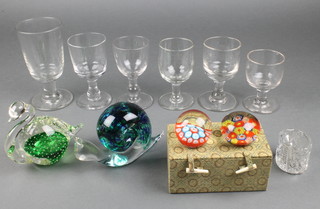 Five 19th Century drinking glasses and minor glassware