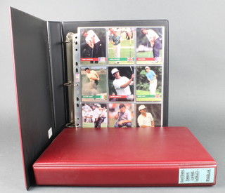A collection of various Pro-Set trade cards for PGA golf 1992 contained in a red album and 3 sets of Merlin Trade Cards Football Premier League Gold 1997, ditto 1998 and Football Premier League Gold 1999 