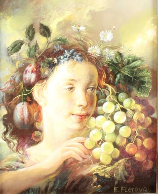 Eleanor Flerova, oil on canvas, signed, "Summer Wind" 10" x 8" 