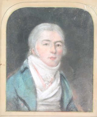 A 19th Century pastel portrait of a gentleman in a domed cut mount 10" x 8" 
