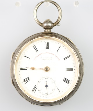 A gentleman's silver cased pocket watch with seconds at 6 o'clock and 3 others 
