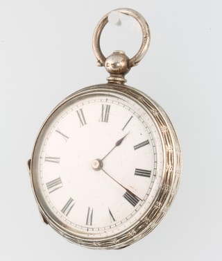 A lady's silver cased fob watch with seconds at 6 o'clock and 3 others 