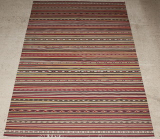 A Kilim rug with multicoloured stripes 118" x 79" 