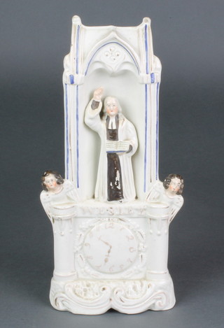 A Victorian Staffordshire figure of Wesley in the Pulpit 11" 