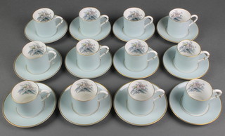 A Royal Worcester Woodland pattern coffee set comprising 12 coffee cans and saucers