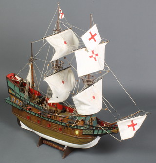 A wooden model of The Mayflower 37"h x 36"w 