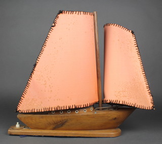 An Art Deco table lamp in the form of a yacht 16" 