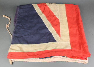 A stitch Union Flag 57" x  95", some patching and repair 