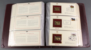 The Golden Replicas of British Stamps album, 60 first day covers with repla gold plated stamps 