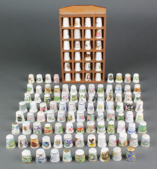 A collection of modern porcelain and china thimbles including Aynsley etc 