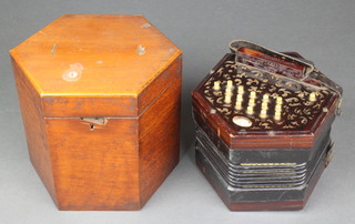 A  Lachenal & Co concertina with 33 buttons, paper label marked Lachenal & Co, Patent Concertina Manufacturers London.  93020, complete with original mahogany carrying box 

 
