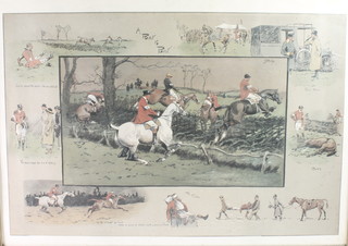 Snaffles (Charles Johnson Payne) a print, A Point To Point within a  vignette border 19 1/2" x 30" 